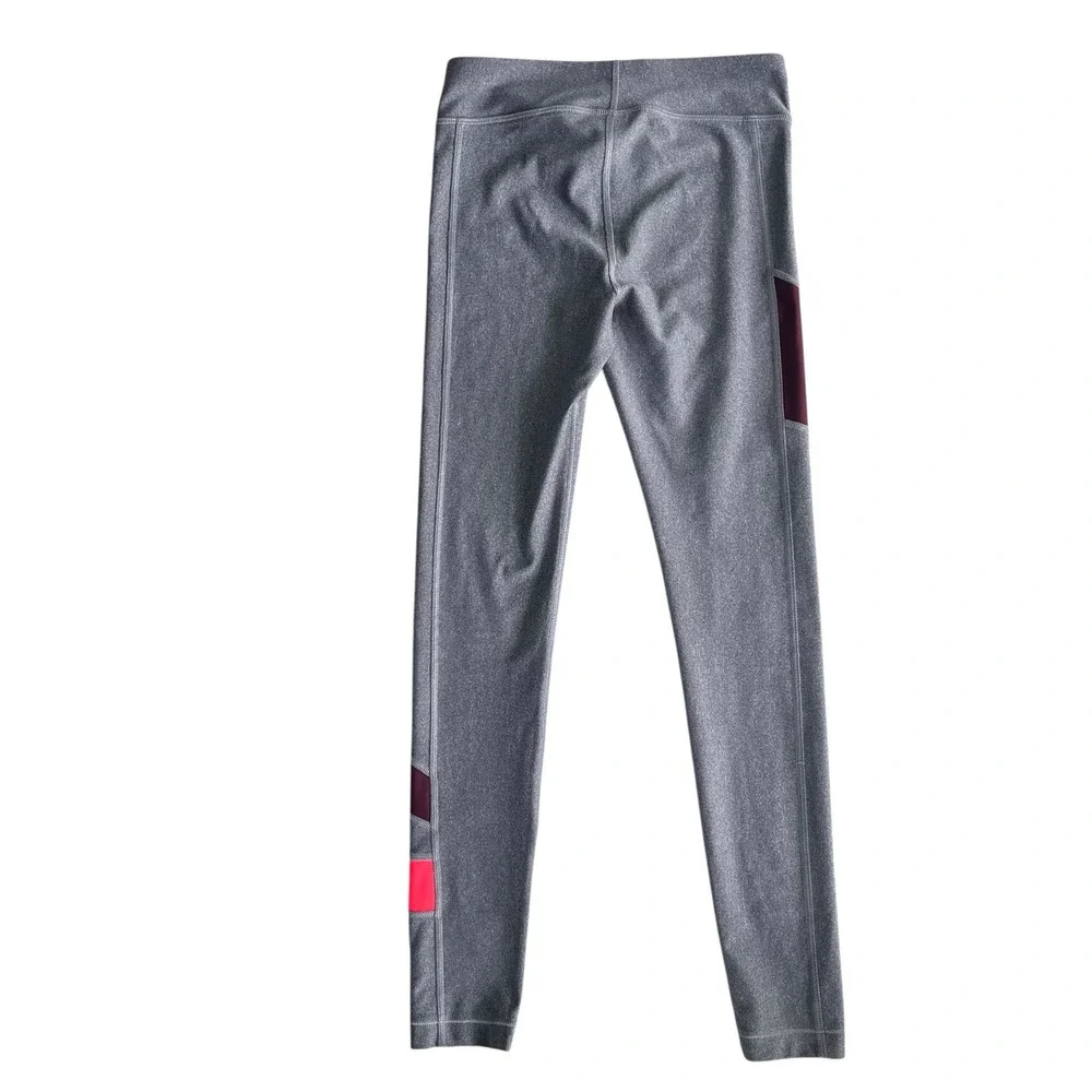 Under Armour HeatGear Women S Gray Coral Purple Stripe Compression Legging Sport